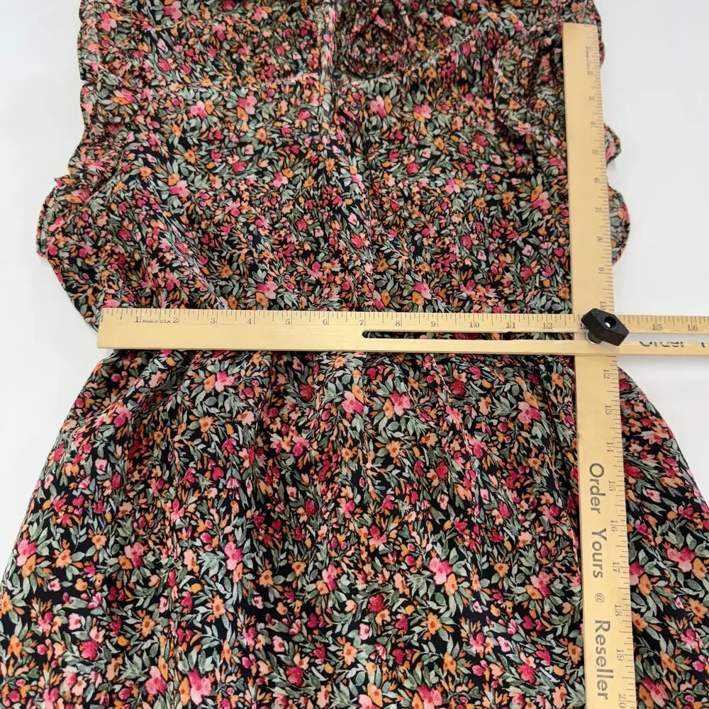 BB Dakota Dress Womens Medium Pink Orange Ditsy‎ Floral Maxi - Picture 9 of 11